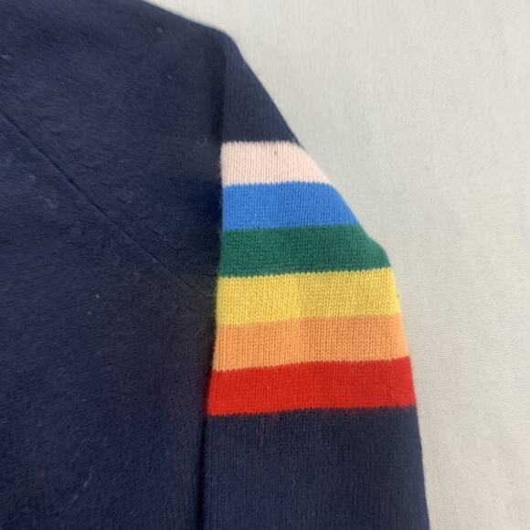 CJ Laing Womens Cotton Long Sleeve Striped Knit Sweater Navy Size XS - Picture 2 of 7